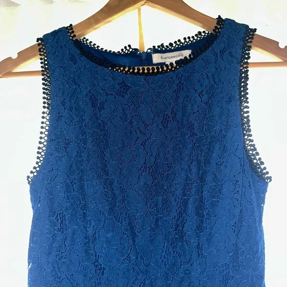 Francesca's Collections High-Low Blue Lace Dress - Picture 2 of 5